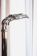Bastone da passeggio con manico placcato argento - Testa di Aquila