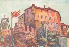 A6769) CARTOLINA ILLUSTRATORE PIERO COELLI ROVERETO CASTELLO VIAGGIATA TRENTO
