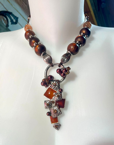 Collana vintage etnica - , marrone