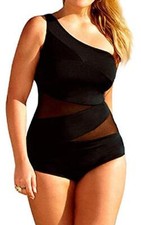 Costume da mare intero donna per taglie forti Monospalla Bagno Spiaggia I.90220