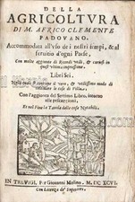 CLEMENTI AFRICO - Della agricoltura - per Giovanni Molino - 1696