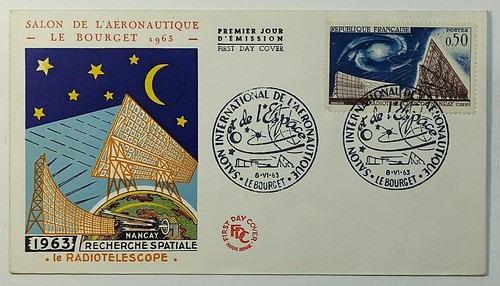 1963 fdc bourget space - bourget, fr