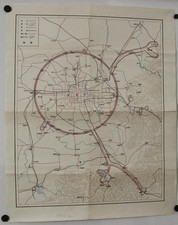 PECHINO PECHINO CINA 1900ca ANONIMO INSOLITO ANTICO LITOGRAFICO MAPPA DELLA CITTÀ
