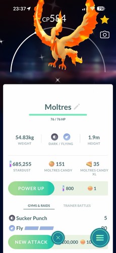 Shiny galarian moltres low - low, cp