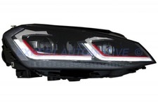 FARI VW GOLF 7 ANGEL EYES NERI GTI FIBRA LED DAYLINE CON FRECCE A LED DINAMICHE