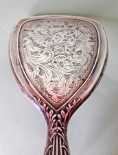 ANTICO SPECCHIO IN ARGENTO 800 LAVORATO A MANO ANTIQUARIATO  MOTIVO FLOREALE