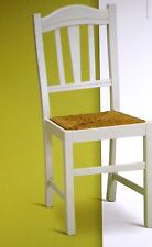 SEDIA IN LEGNO LACCATA BIANCA MODELLO SILVANA IN PAGLIA E MASSELLO