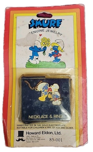 Collana puffo vintage anello - collana,