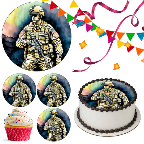 Cake topper soldato militare