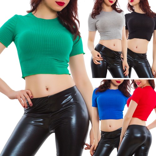 Top donna corto maglia