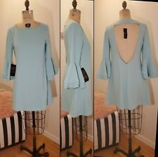 BEBE BLUE DRESS DEEP V BACK