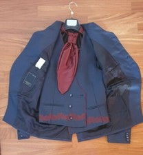 Abito Uomo Sposo Matrimonio Maestrami blu bordeaux cravatta gilet made in italy