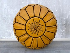 Moroccan ottoman leather - moroccan, pouf