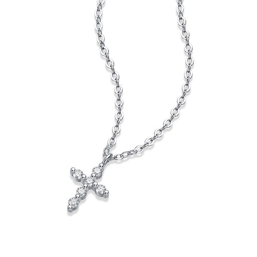 Collana donna croce - , moissanite
