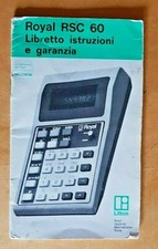 calcolatrice royal rsc 60 libretto istruzioni anni '70