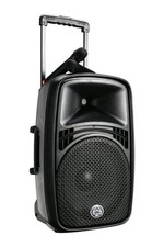 PA batteria 15", altoparlante, BT, MP3, 2 trasmettitori radio, rulli, Wharfedale Pro EZ‐15A COME NUOVO