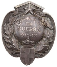 distintivo pins regia zecca mutilato in guerra ww1 modello grande uniforme