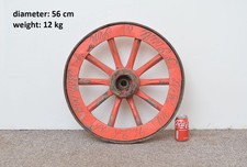 Vecchio carrello in legno vintage ruota carro / 56 cm / 12 kg - CONSEGNA GRATUITA