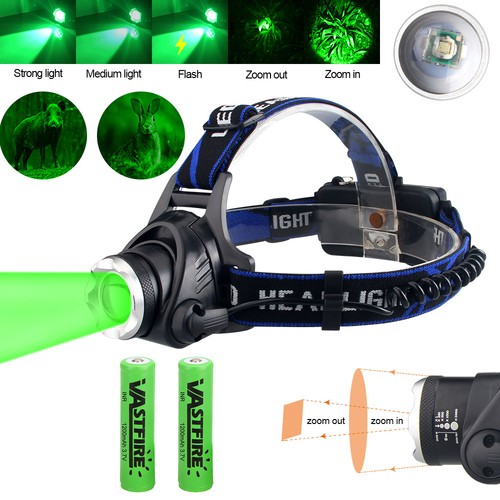 Torcia frontale led luce verde - led,