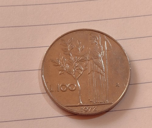 Moneta italia 100 lire - moneta,