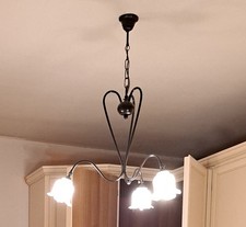 Lampadario e 2 bajour in metallo color marrone , usato in ottime condizioni