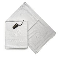 ROBERTO CAVALLI HOME SET SPUGNE 2 PEZZI "VENEZIA WHITE" PURO COTONE