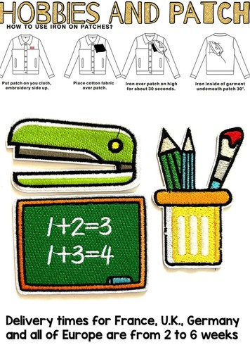 Set patch materiale scuola - patch,