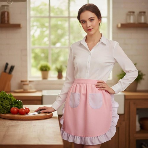 Grembiule rosa balze design - grembiule, a
