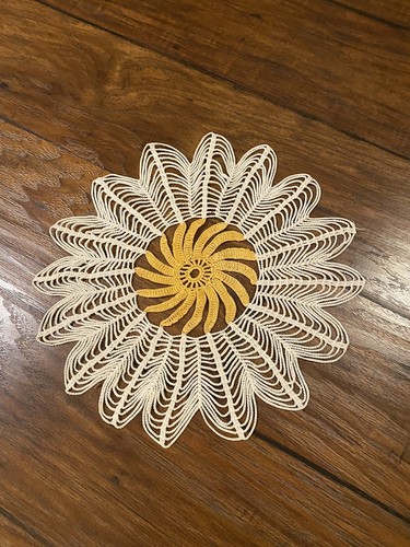 Vintage ecru doily - ecru,