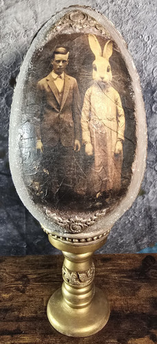 Ooak creepy ephemera art - ooak,
