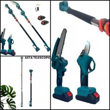 Kit potatura forbice cesoia motosega 6" a batteria 48V +asta telescopica 2 metri