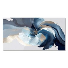 Lupia - Quadro Moderno Stampa su Vetro ABSTRACT FLOWER effetto marmo 73x139 cm