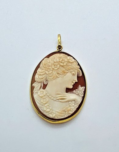 Ciondolo antico cammeo oro - ciondolo, in