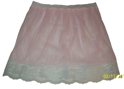 Pink nylon very sheer lacy - nylon,