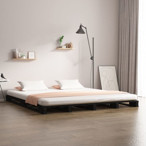 Vidaxl letto pallet nero - letto,