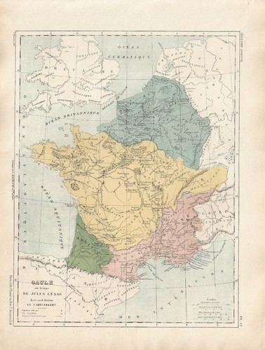 Carta geografica antica gallia - antica,