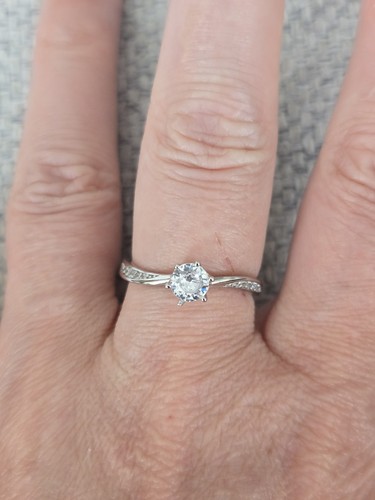Anello solitario argento