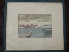 PORTO DI GENOVA Acquarello Di