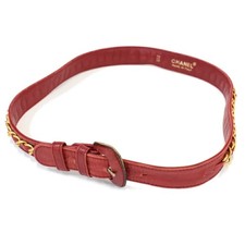 Cintura catena pelle rossa