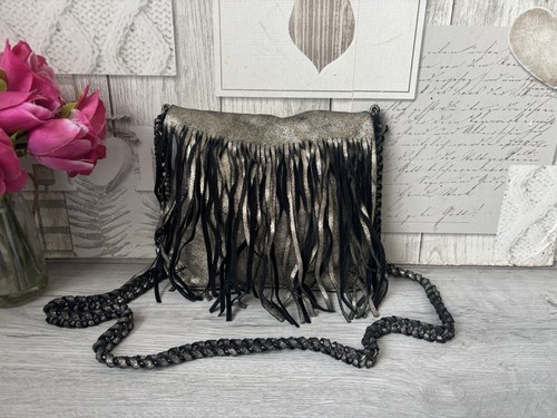 Borsa zara pelle con frange - borsa,