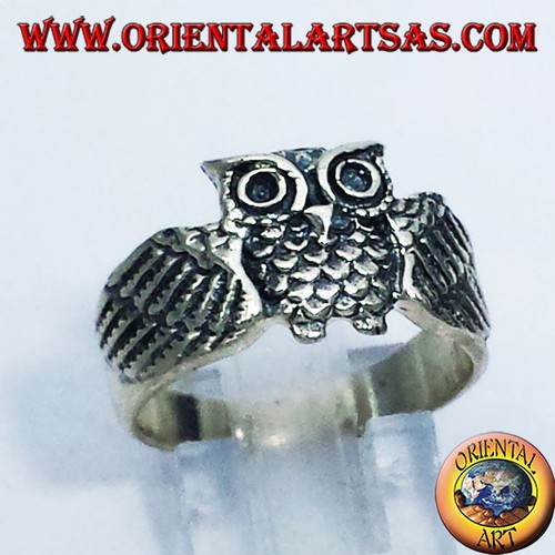 Anello civetta gufo - gufo, argento