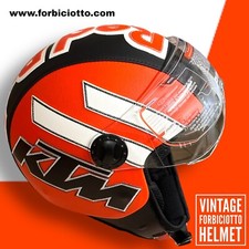 Casco in pelle Con Visiera Personalizzato KTM Arancione Nero Red Bull