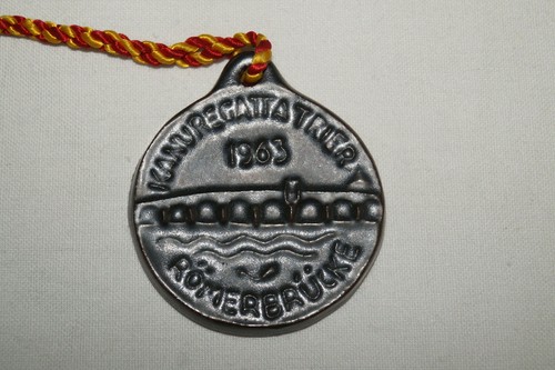 Medaglia ceramica canoa regata