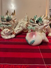 Rarissima Coppia di Antichi Cani Foo Dog(s) Leoni Guardiani Imperiali,porcellana