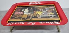 Coca Cola Vassoio Ohio di Servizio in Metallo Gambe Pieghevoli 1987