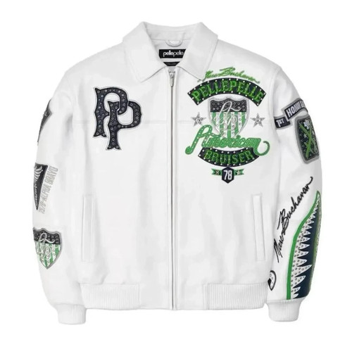 White leather bomber - leather,
