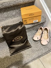 Ballerine TOD’S donna taglia 37 pelle pieghevoli scrunch ballerine twee rosa