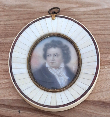 Antica miniatura dipinto con