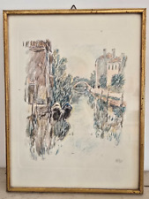Quadro Litografia Disegno a Matita Canale di Torcello Mario Vellani Marchi 66