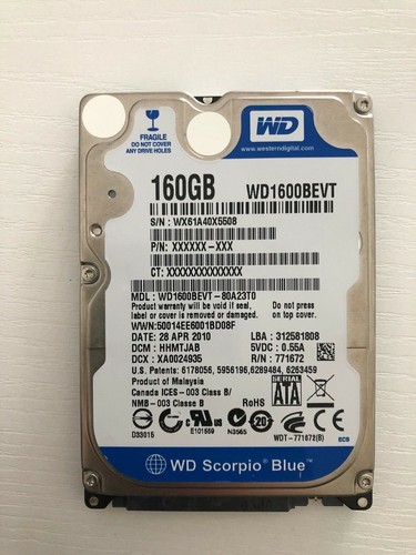 Hdd western digital 160 - 2,5'',